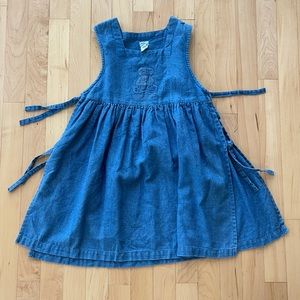 Catimini Babymini Chambray Teddy Bear Dress sz 6a/114